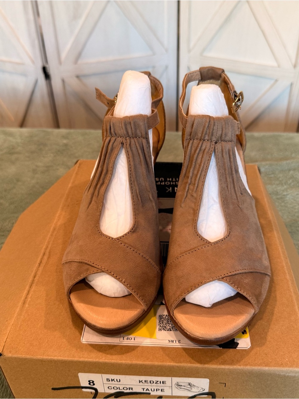 Journee Collection Taupe T-Strap Open-Toe Sandals